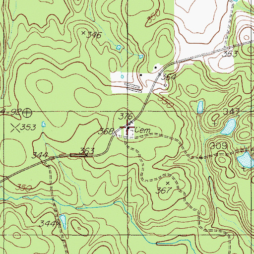 Topographic Map of Mount Moriah Church, TX