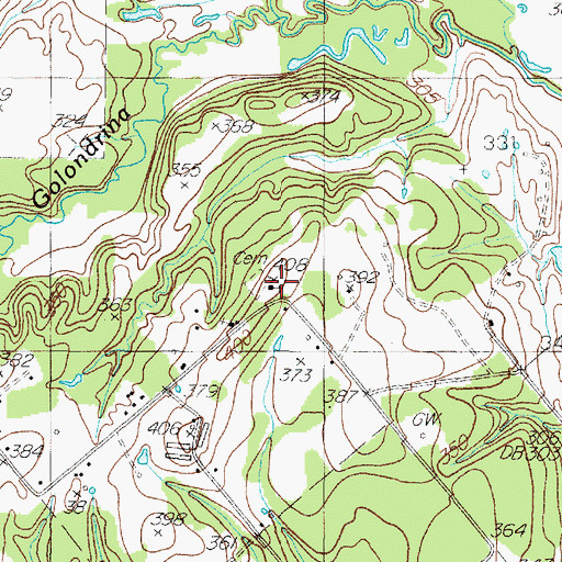 Topographic Map of Mount Moriah Church, TX