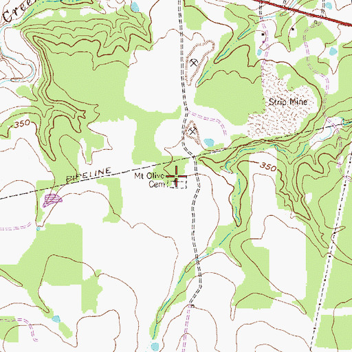 Topographic Map of Mount Olive Cemetery, TX