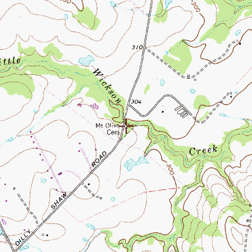 Topographic Map of Mount Olive Cemetery, TX