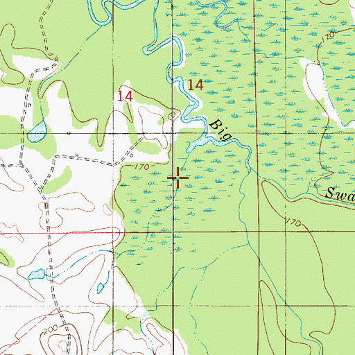 Topographic Map of Bricefield Church (historical), AL