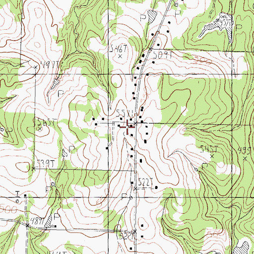 Topographic Map of Mount Olive Church, TX
