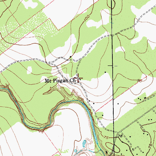 Topographic Map of Mount Pisgah Church, TX