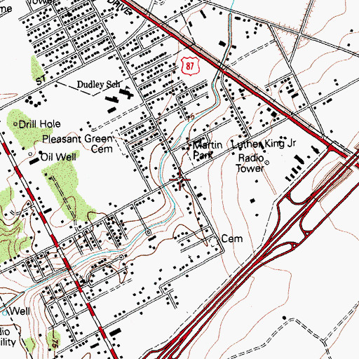 Topographic Map of Mount Pleasant Church, TX