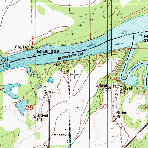 Topographic Map of Camp Manack, AL