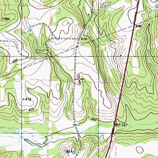 Topographic Map of Mount Pleasant Church, TX