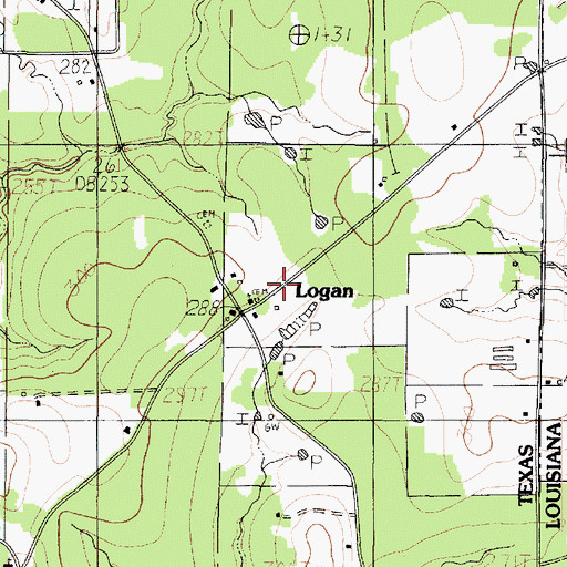 Topographic Map of Mount Pleasant Church, TX
