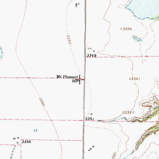 Topographic Map of Mount Pleasant School, TX
