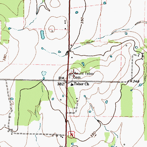 Topographic Map of Mount Tabor Cemetery, TX