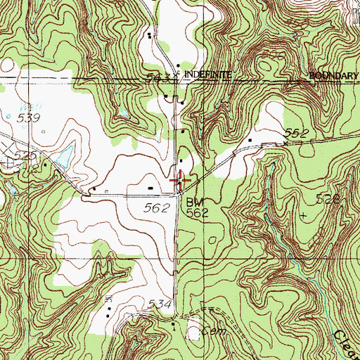 Topographic Map of Mount Union Church, TX