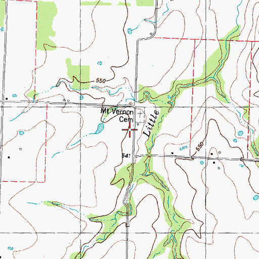 Topographic Map of Mount Vernon Church, TX