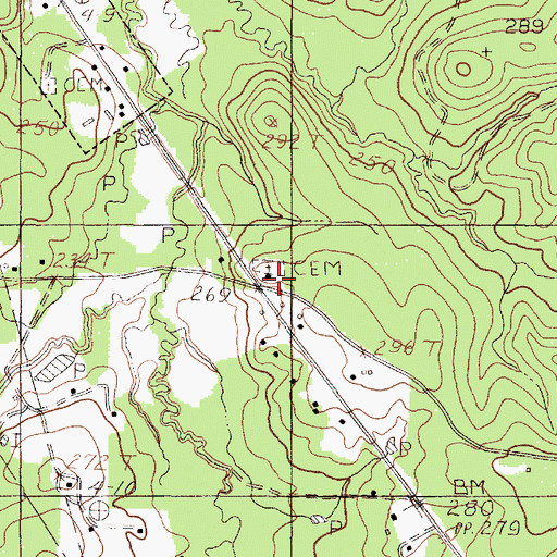 Topographic Map of Mount Zion Church, TX