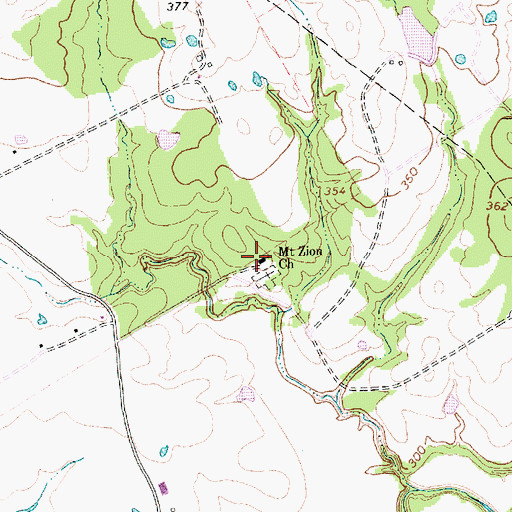 Topographic Map of Mount Zion Church, TX
