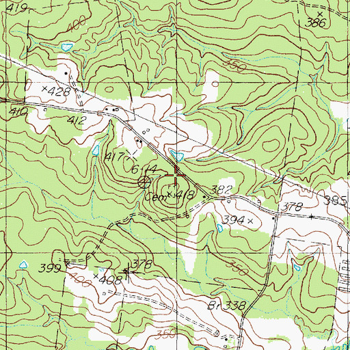 Topographic Map of Mount Zion Church, TX
