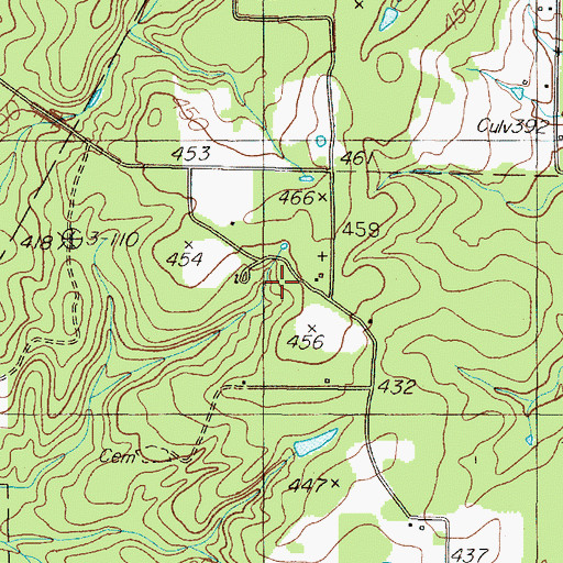Topographic Map of Mount Zion Church, TX