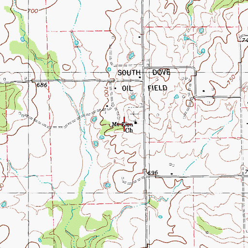 Topographic Map of Mount Zion Number 2 Church, TX