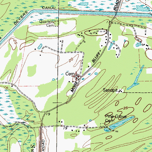 Topographic Map of Mount Zion School, TX