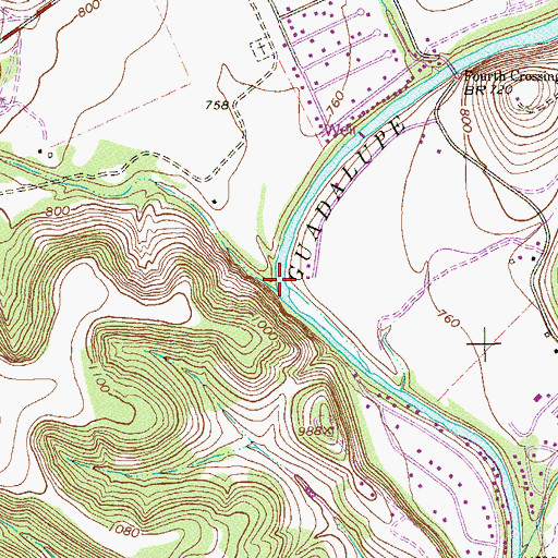 Topographic Map of Mountain Creek, TX