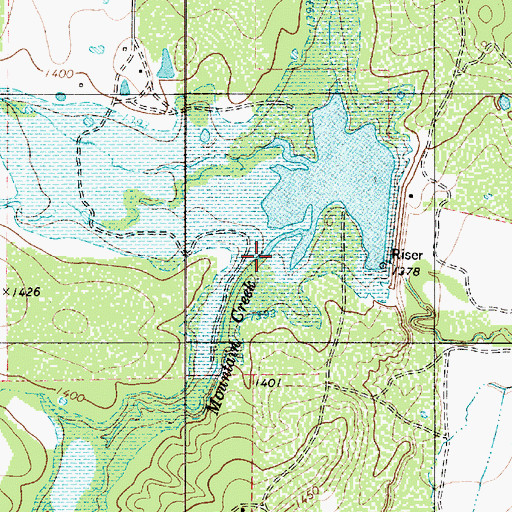Topographic Map of Mountain Creek, TX