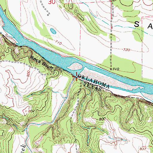 Topographic Map of Mountain Creek, TX