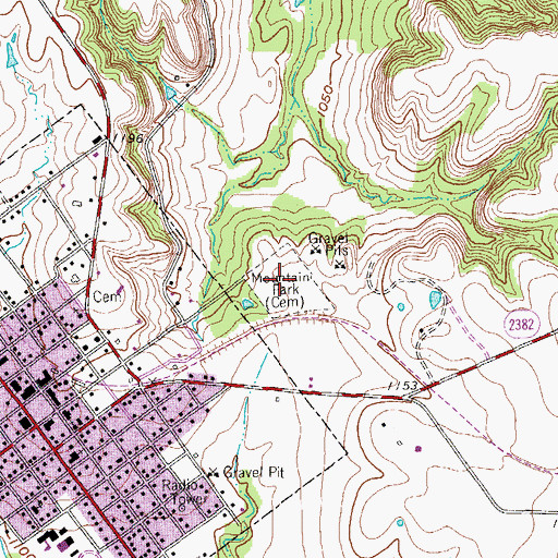 Topographic Map of Mountain Park, TX