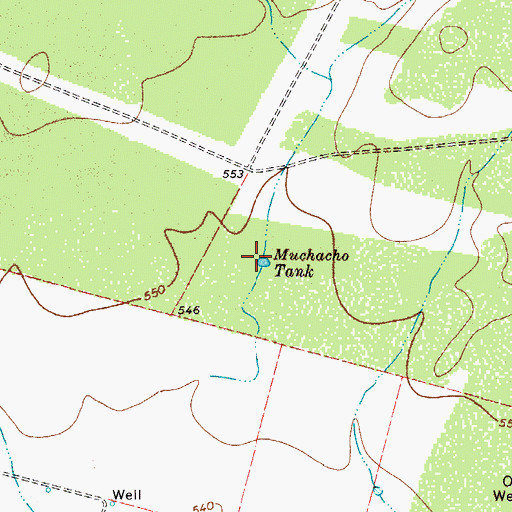 Topographic Map of Muchacho Tank, TX