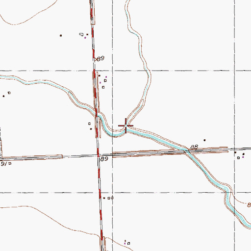 Topographic Map of Mud Creek, TX