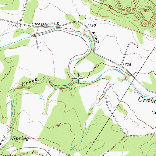 Topographic Map of Mud Creek, TX
