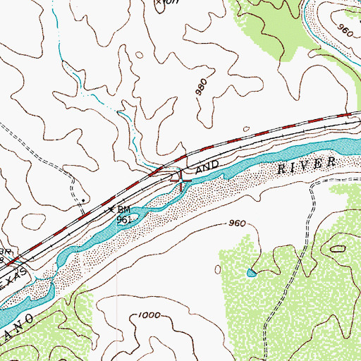 Topographic Map of Mud Creek, TX