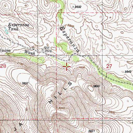 Topographic Map of White Iron Canyon, AZ