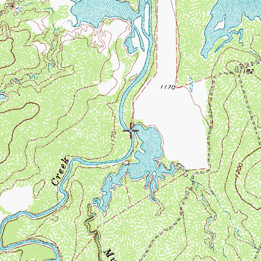 Topographic Map of Mud Creek, TX