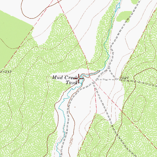 Topographic Map of Mud Creek Tank, TX
