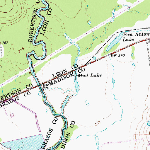 Topographic Map of Mud Lake, TX