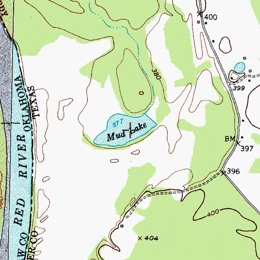 Topographic Map of Mud Lake, TX