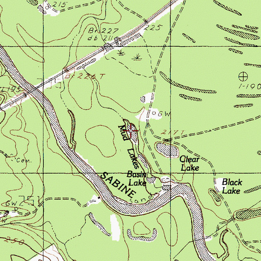 Topographic Map of Mud Lakes, TX