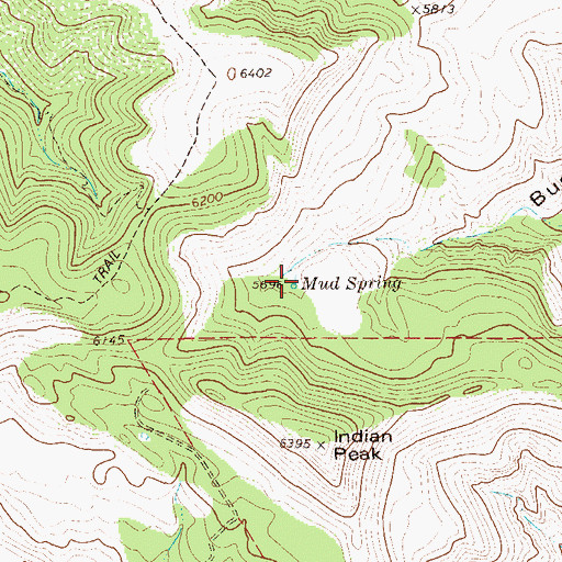 Topographic Map of Mud Spring, TX