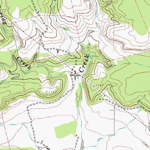 Topographic Map of Mud Spring Creek, TX