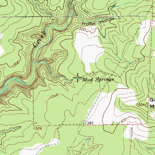 Topographic Map of Mud Springs, TX