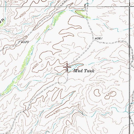 Topographic Map of Mud Tank, TX