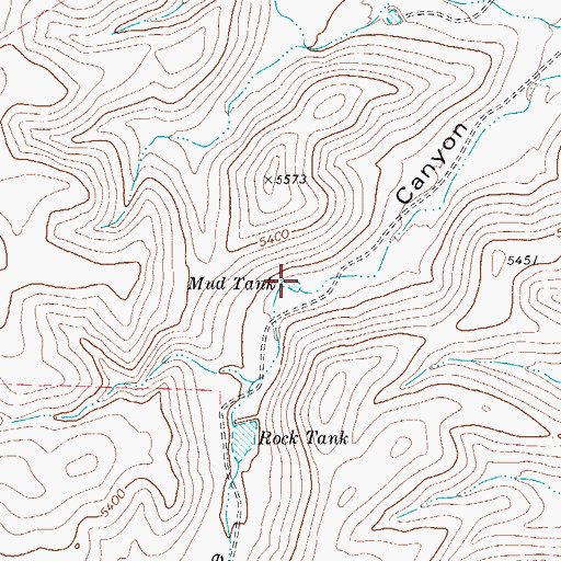 Topographic Map of Mud Tank, TX