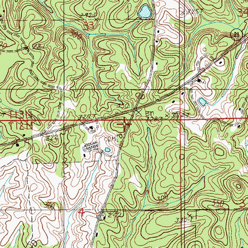 Topographic Map of Crossroads Church (historical), AL