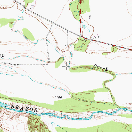 Topographic Map of Muhle Creek, TX