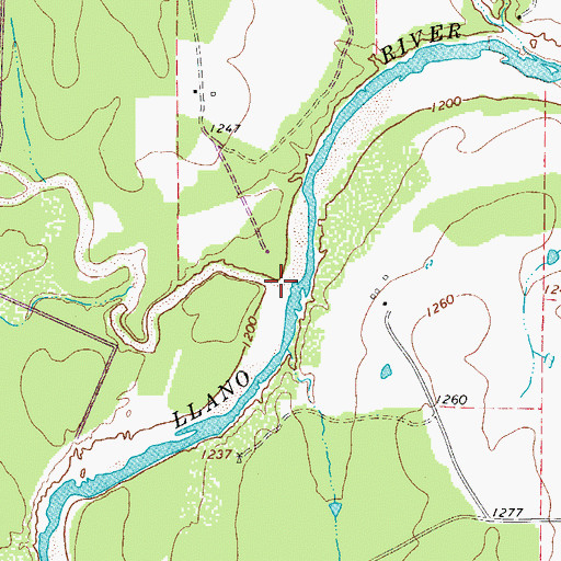 Topographic Map of Mulberry Creek, TX