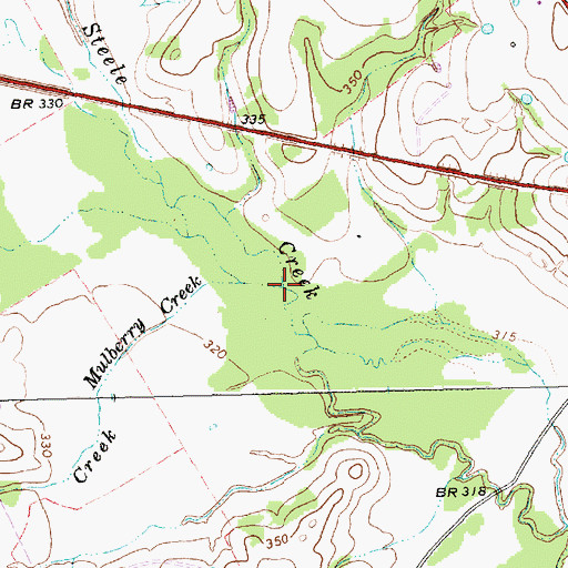 Topographic Map of Mulberry Creek, TX