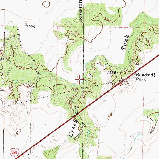 Topographic Map of Mulberry Creek, TX