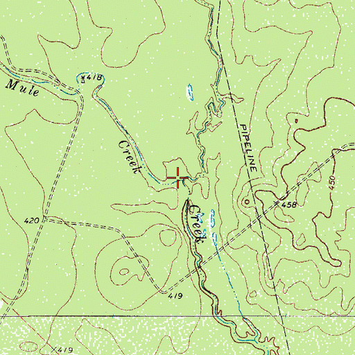 Topographic Map of Mule Creek, TX