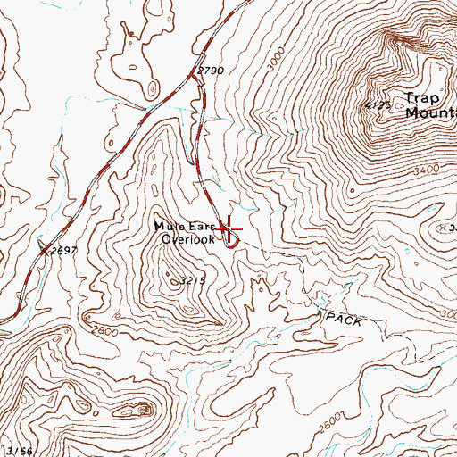 Topographic Map of Mule Ear Overlook, TX