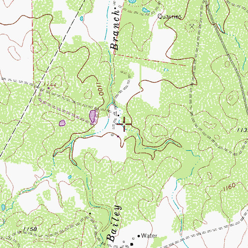 Topographic Map of Mule Mountain Branch, TX
