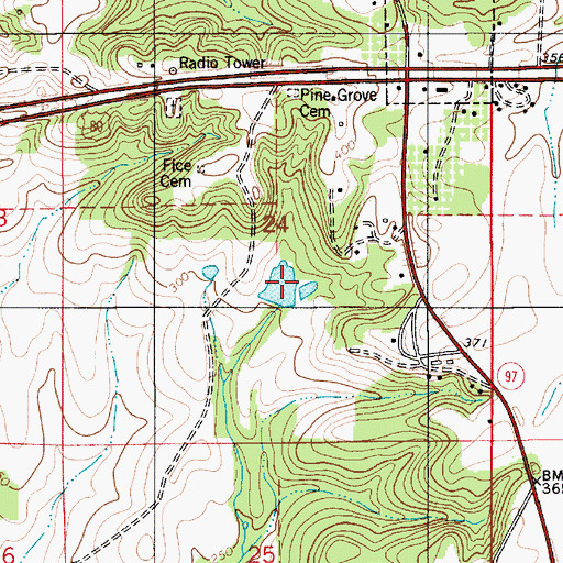 Topographic Map of Dickens Pond, AL