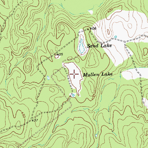 Topographic Map of Mullen Lake, TX